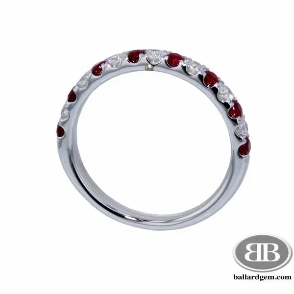 14K White Gold Anniversary Band with Rubies Image 2 Ballard & Ballard Fountain Valley, CA