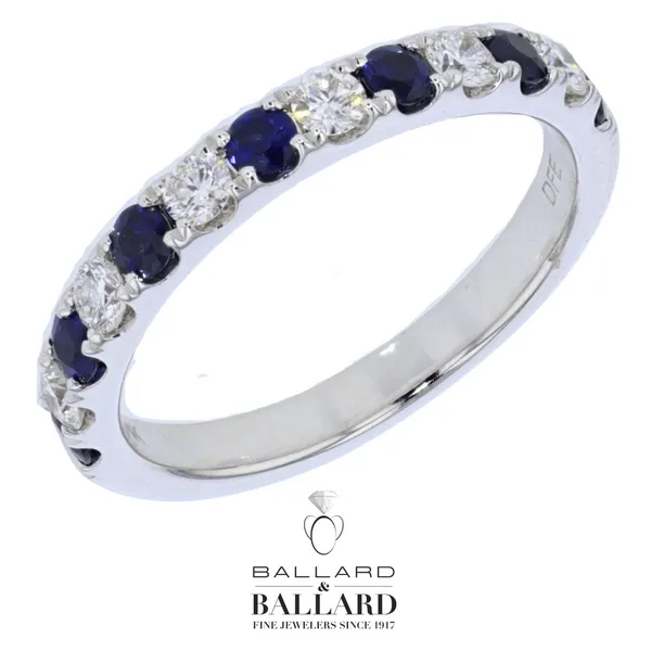 14K White Gold Diamond and Sapphire Anniversary Ring Ballard & Ballard Fountain Valley, CA