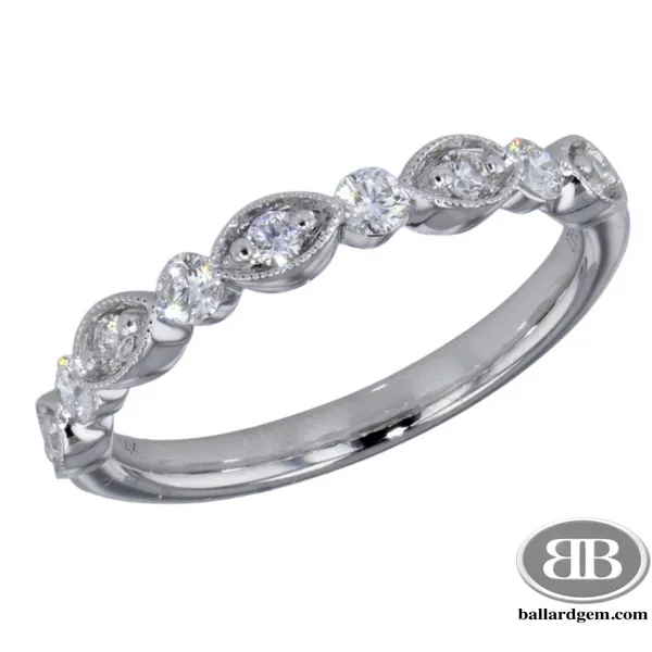 14K White Gold Fancy Diamond Anniversary/Wedding Band 1/3 ct Ballard & Ballard Fountain Valley, CA