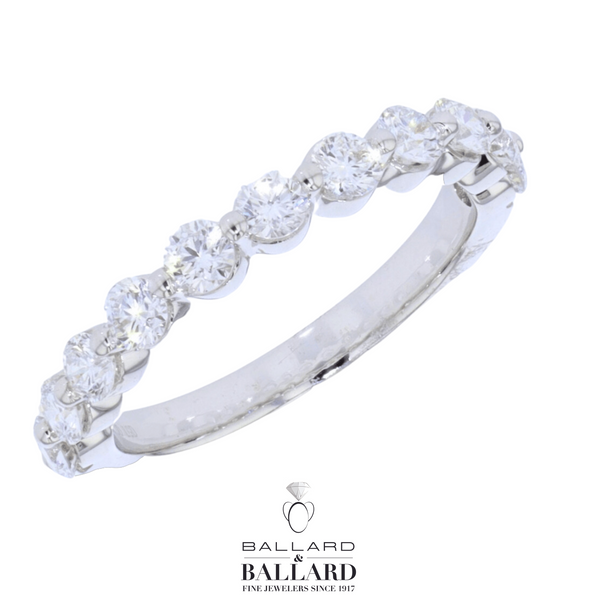 14K White Gold Shared Prong 11 Diamond Lab Grown Anniversary Ring Ballard & Ballard Fountain Valley, CA