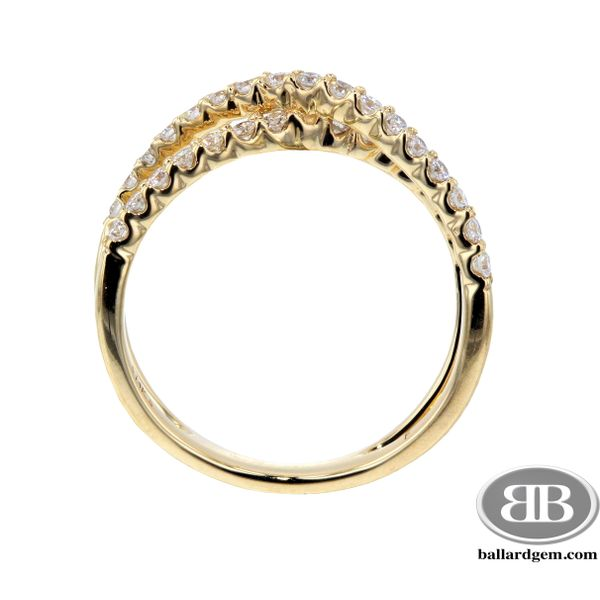 14K Yellow Gold Diamond Criss Cross Ring Image 2 Ballard & Ballard Fountain Valley, CA