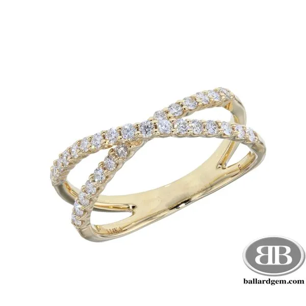 14K Yellow Gold Diamond Criss Cross Ring Ballard & Ballard Fountain Valley, CA