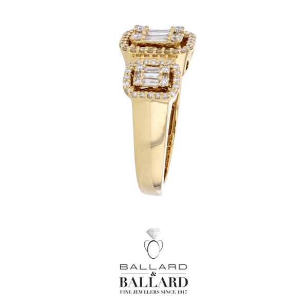 14K Yellow Gold Halo Ring Image 2 Ballard & Ballard Fountain Valley, CA