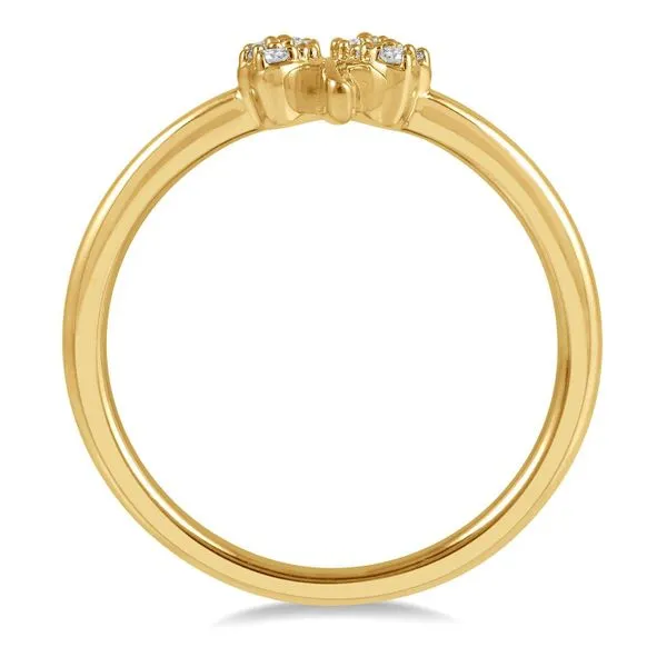 Yellow Gold Stackable Clover Petite Diamond Fashion Ring Image 3 Ballard & Ballard Fountain Valley, CA