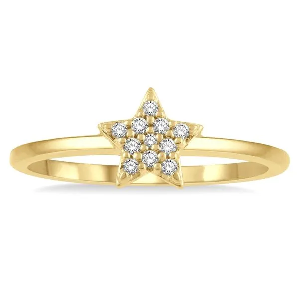 Yellow Gold Stackable Star Petite Diamond Fashion Ring Image 2 Ballard & Ballard Fountain Valley, CA