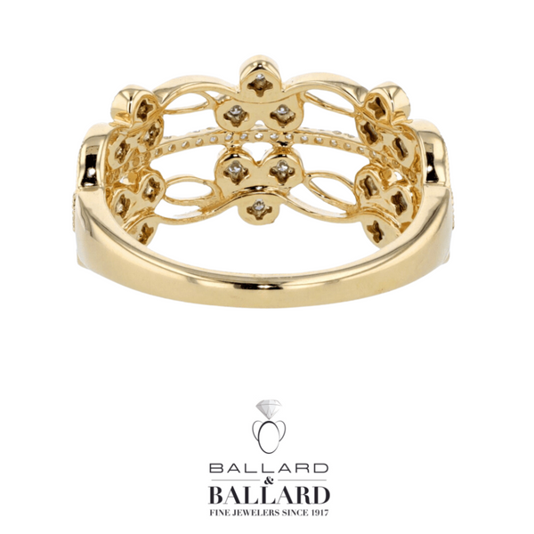 Vintage inspired yellow gold and diamond band. Image 3 Ballard & Ballard Fountain Valley, CA