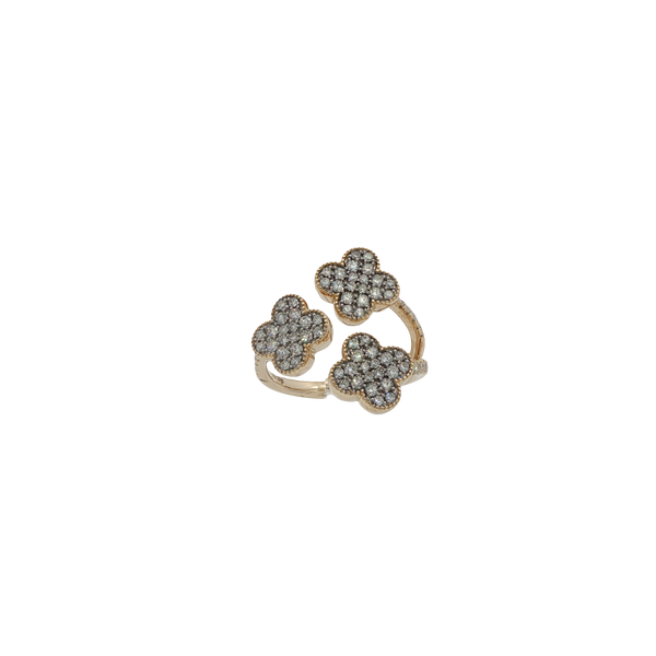 14K Yellow Gold Diamond Flower Ring Ballard & Ballard Fountain Valley, CA