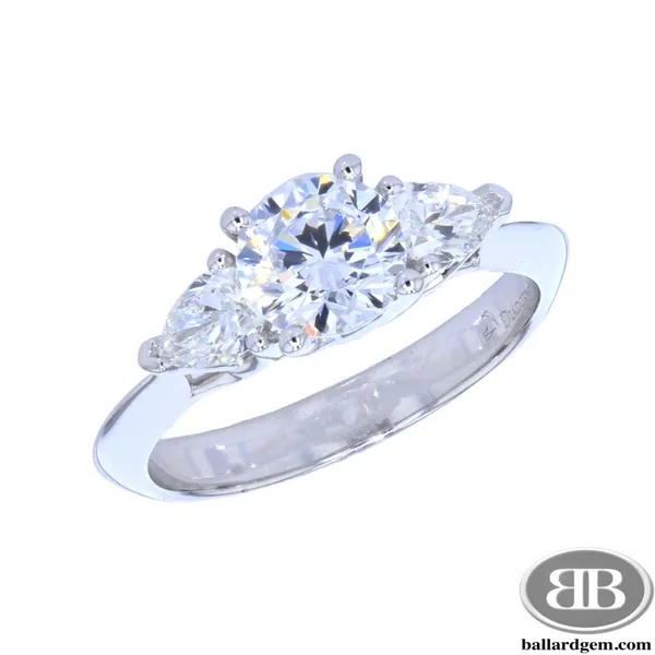 18K White Gold 3 Stone Engagement Ring Ballard & Ballard Fountain Valley, CA