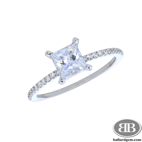 18K White Gold Micro Pave Engagement Ring Ballard & Ballard Fountain Valley, CA