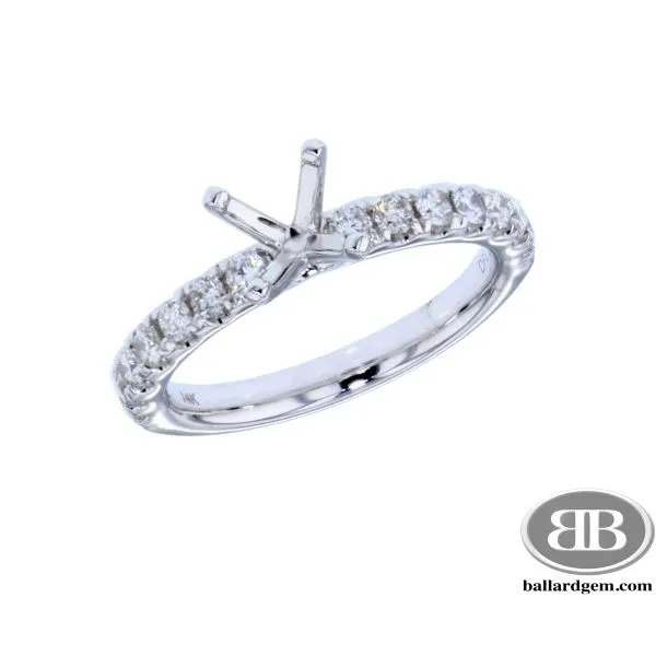 14K White Gold Prong Set Semi Mount Engagement Ring Ballard & Ballard Fountain Valley, CA