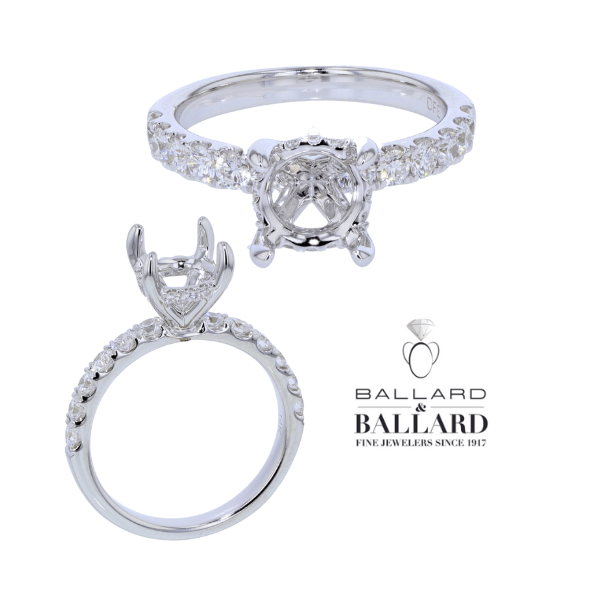 White Gold Hidden Halo Engagement Ring with Diamonds  * Center Stone Not Included Ballard & Ballard Fountain Valley, CA