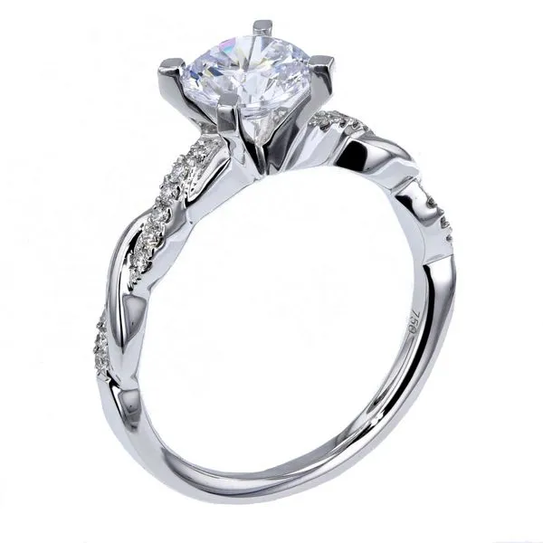 18K White Gold Twist Engagement Ring Image 2 Ballard & Ballard Fountain Valley, CA