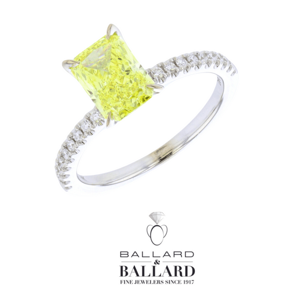 14K White Gold Diamond Engagement Ring with Diamonds. Image 2 Ballard & Ballard Fountain Valley, CA