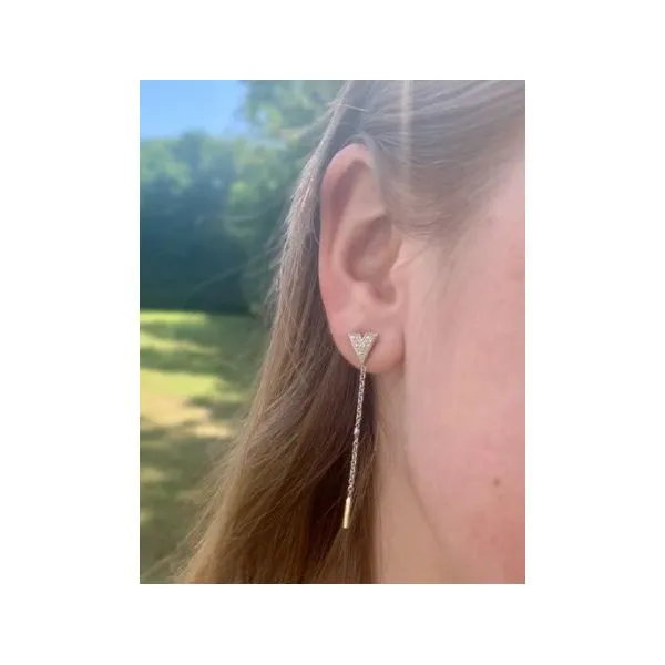 Sterling Silver Rise & Grind Triangle Drop Earrings with Diamonds Image 2 Ballard & Ballard Fountain Valley, CA