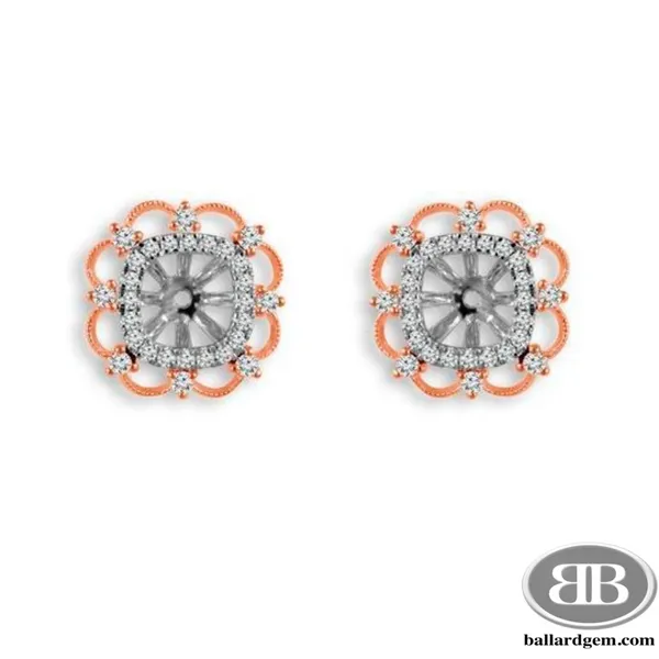 14K White & Rose Gold Earring Jackets with .25 cttw Round Diamonds Ballard & Ballard Fountain Valley, CA