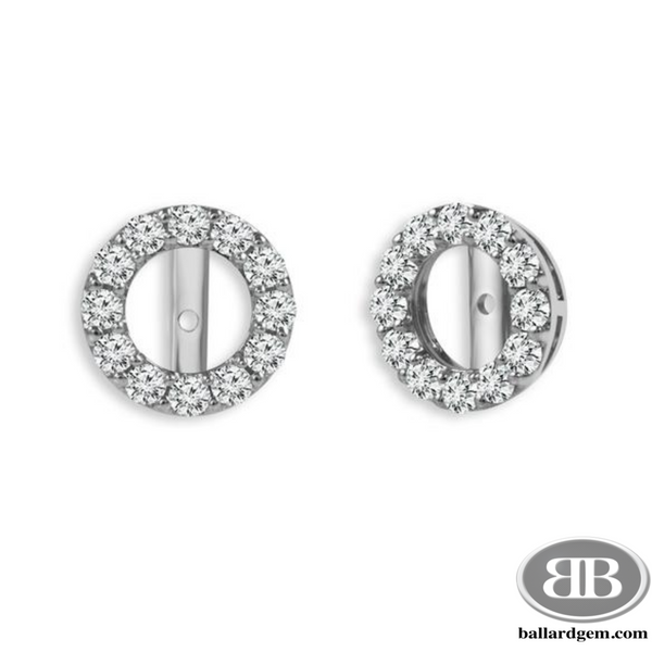 14K White Gold Earring Jackets with .50 cttw Round Diamonds Ballard & Ballard Fountain Valley, CA