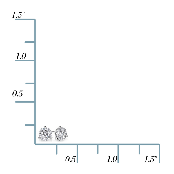 14K White Gold Quality Diamond Stud Earrings with .46 cttw Round Diamonds Image 2 Ballard & Ballard Fountain Valley, CA