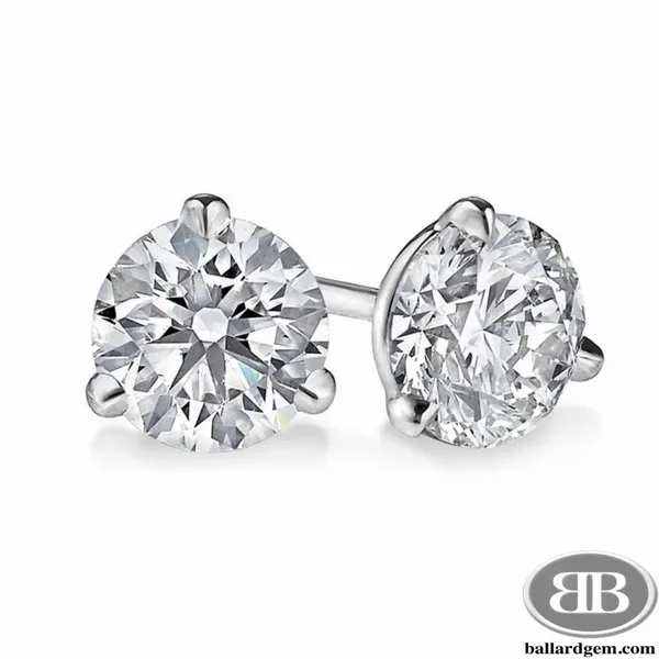 14K White Gold Quality Diamond Stud Earrings with 2 = .25 cttw Round G/H SI1 Diamonds Ballard & Ballard Fountain Valley, CA