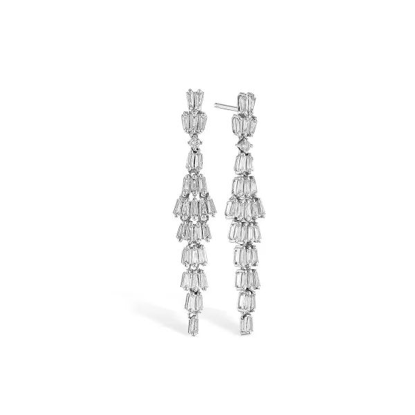 14K White Gold Diamond Chandelier Earrings Ballard & Ballard Fountain Valley, CA