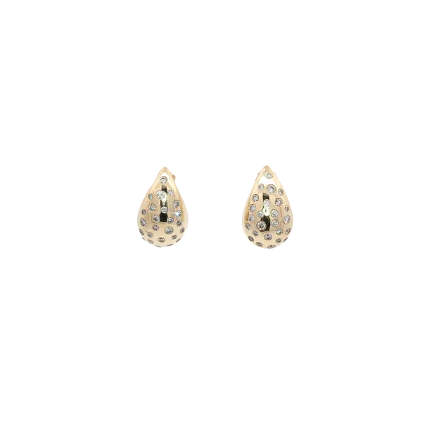 14K Yellow Gold Diamond Earrings Ballard & Ballard Fountain Valley, CA