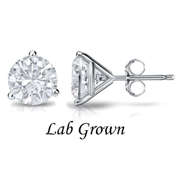 14K White Gold Lab Grown Diamond Earrings Ballard & Ballard Fountain Valley, CA