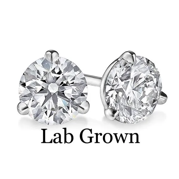 14K White Gold Lab Grown Diamond Earrings Ballard & Ballard Fountain Valley, CA