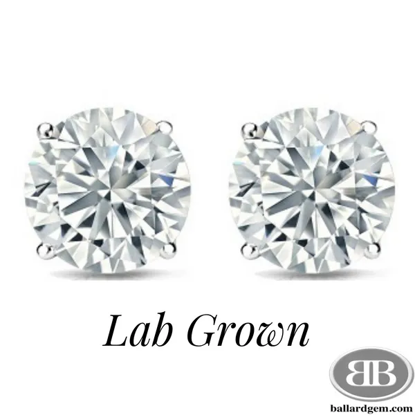 14K White Gold Lab Grown Diamond Stud Earrings Ballard & Ballard Fountain Valley, CA