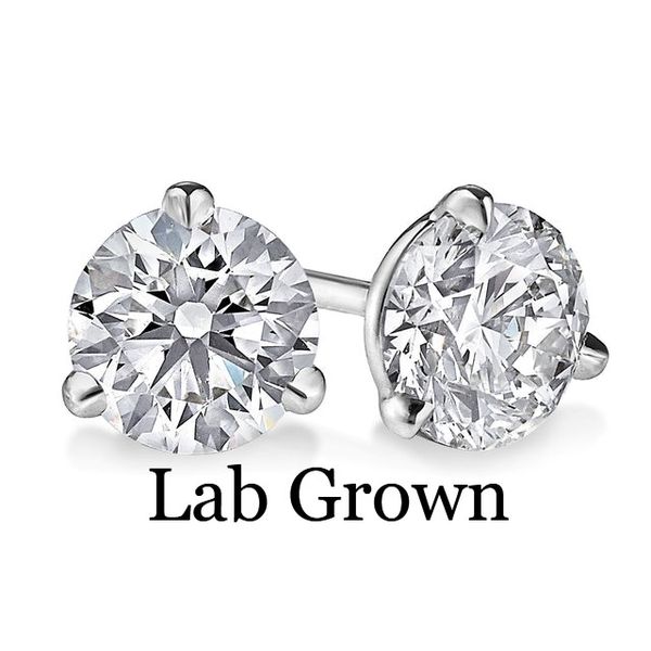 14K White Gold Lab Grown Diamond Stud Earrings Ballard & Ballard Fountain Valley, CA