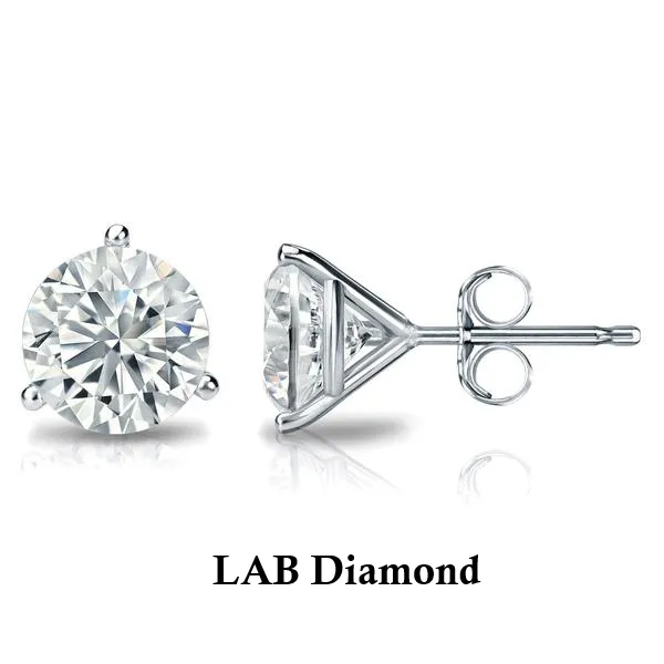 14K White Gold Lab Grown Diamond Stud Earrings Ballard & Ballard Fountain Valley, CA