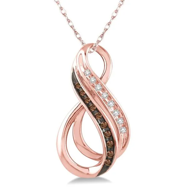 14K Rose Gold Swirl Diamond Pendant Ballard & Ballard Fountain Valley, CA