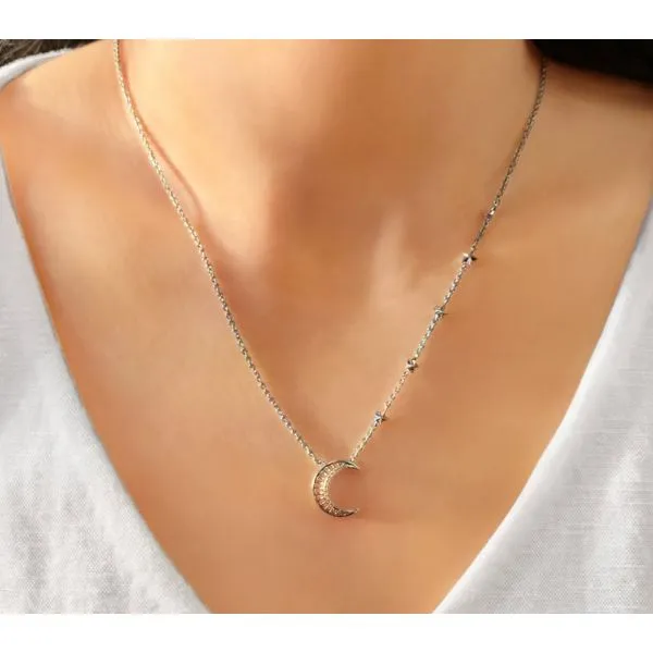Sterling Silver Diamond Starry Lane Necklace Image 2 Ballard & Ballard Fountain Valley, CA