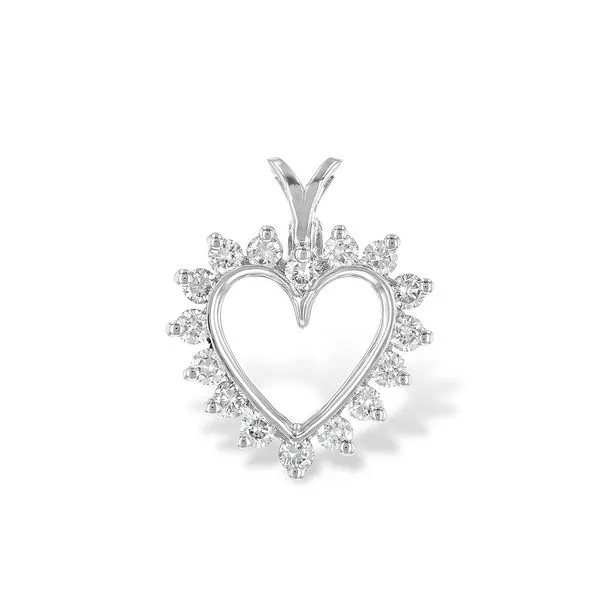14K White Gold Diamond Pendant