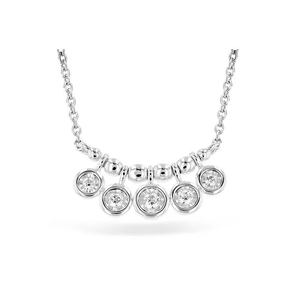 14K White Gold 5 Stone Diamond Pendant
