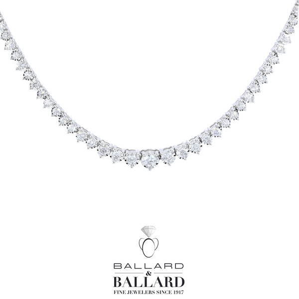 Lab Diamond Graduated Tennis Necklace  3 Ct In Illusion Setting Ballard & Ballard Fountain Valley, CA