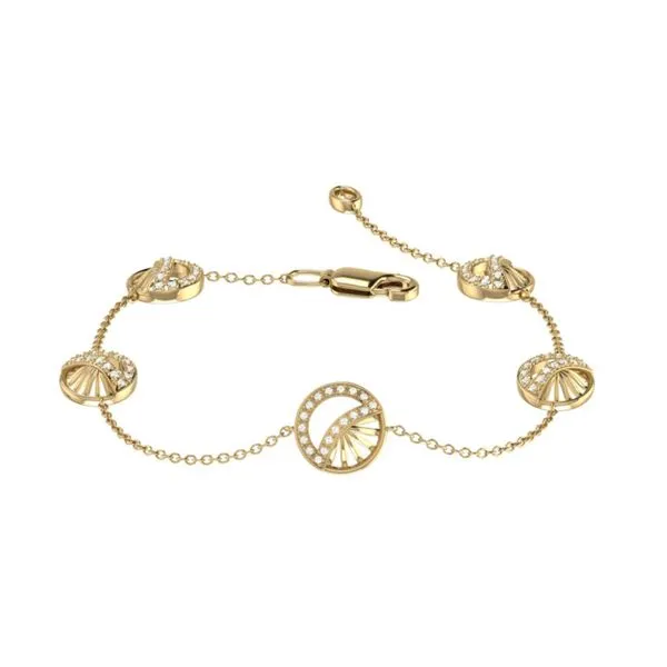 Yellow Vermeil Sterling Silver Moon Phases Bracelet with Diamonds Ballard & Ballard Fountain Valley, CA