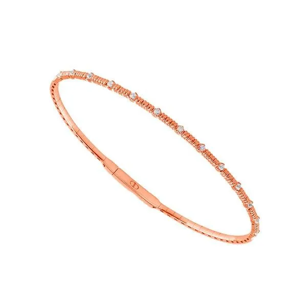 14K Rose Gold Flexible Bangle Bracelet with Diamonds Ballard & Ballard Fountain Valley, CA
