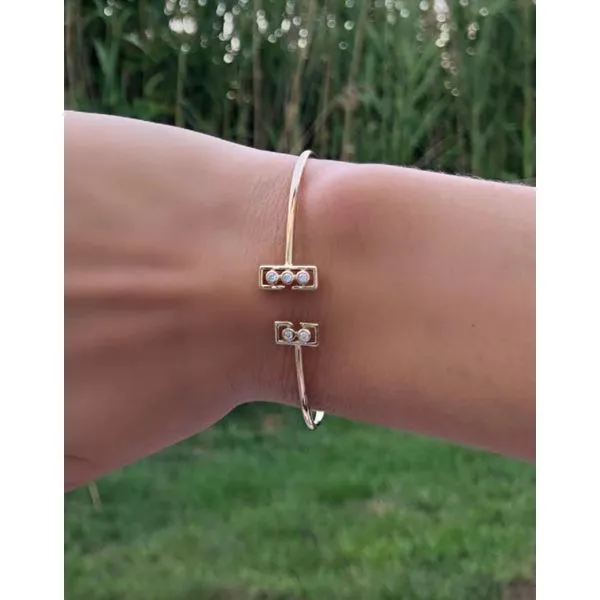 Yellow Vermeil Sterling Silver Traffic Light Cuff Bracelet with Diamonds Image 2 Ballard & Ballard Fountain Valley, CA