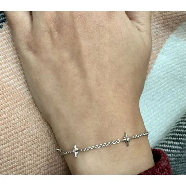 Sterling Silver Starry Lane Bracelet w/ Diamonds Image 2 Ballard & Ballard Fountain Valley, CA