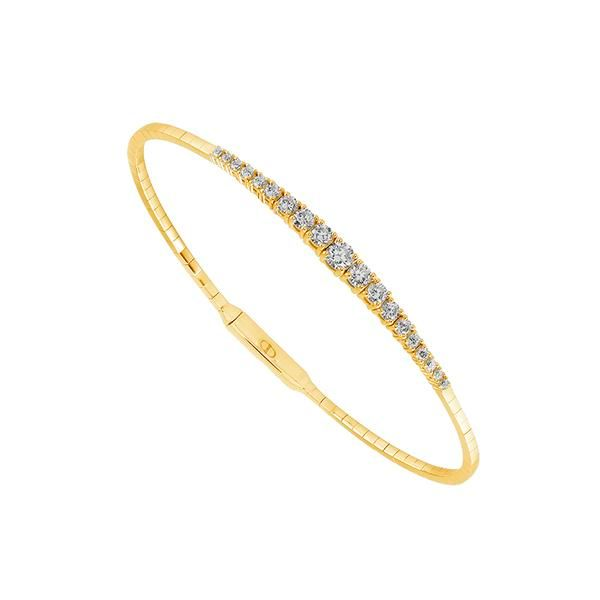 14K Yellow Gold Flexible Bangle Bracelet With Diamonds Ballard & Ballard Fountain Valley, CA