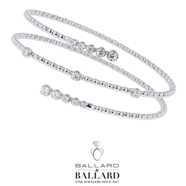 14K White Gold Diamond Wrap Around Bangle Ballard & Ballard Fountain Valley, CA