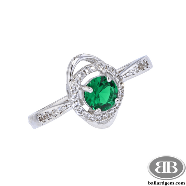 Sterling Silver Emerald & White Sapphire Ring Ballard & Ballard Fountain Valley, CA