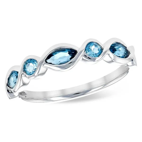 Swiss Blue & London Blue Topaz 14K White Gold Band Ballard & Ballard Fountain Valley, CA
