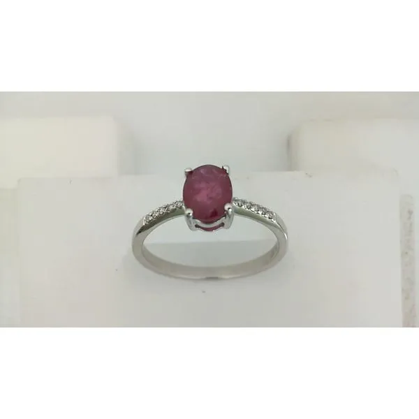 Oval Alexandrite 14K White Gold Ring with  Diamond Accented Band Ballard & Ballard Fountain Valley, CA