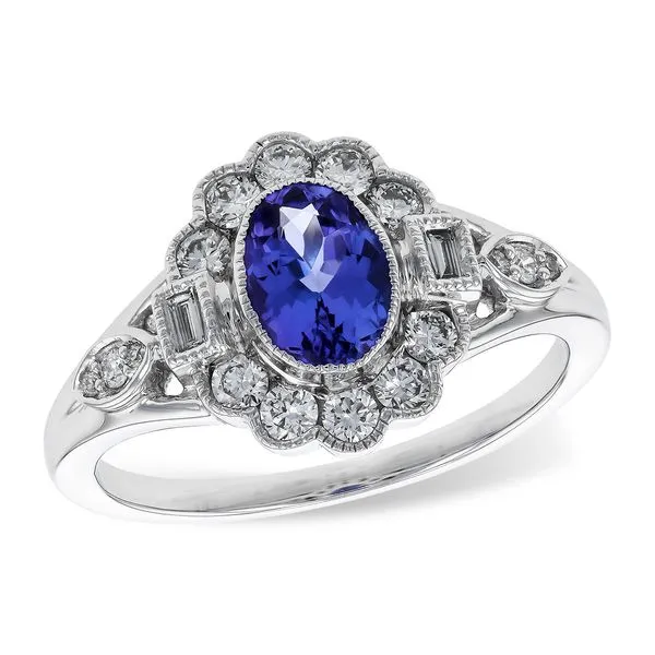 Lady's Vintage Inspired Tanzanite and Diamond Ring Ballard & Ballard Fountain Valley, CA