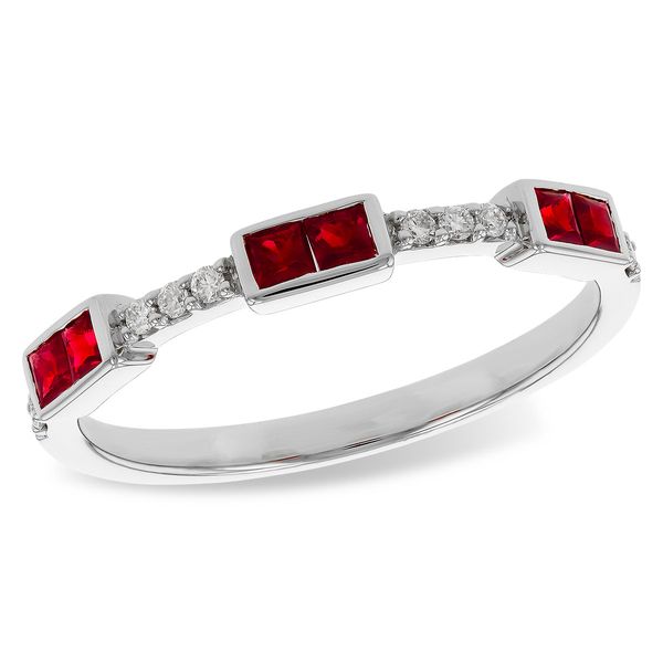 Princess Ruby Stacker Ring in 14K White Gold Ballard & Ballard Fountain Valley, CA
