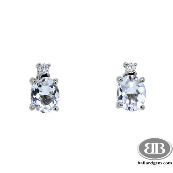 White Topaz & Diamond Studs **April Birthstone** similar item image