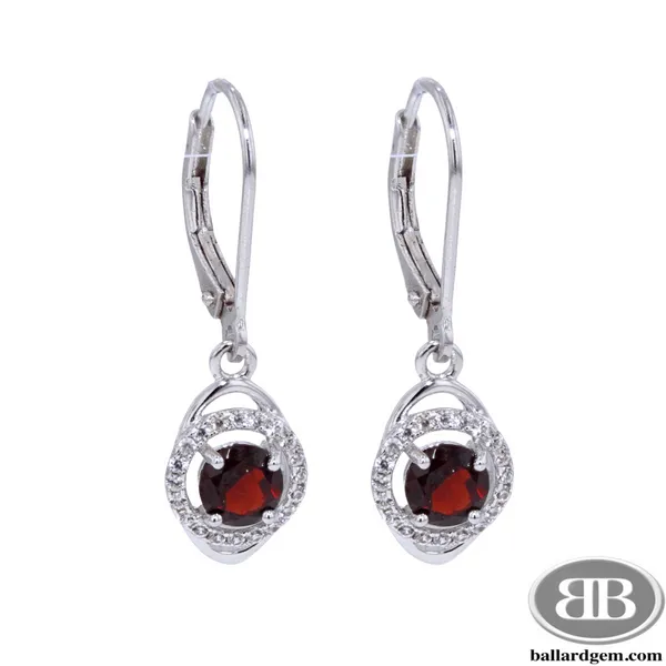 Sterling Silver & Garnet Drop Earrings Ballard & Ballard Fountain Valley, CA