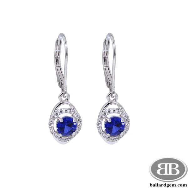 Sterling Silver Earrings with Blue & White Sapphires **September Birthstone** Ballard & Ballard Fountain Valley, CA