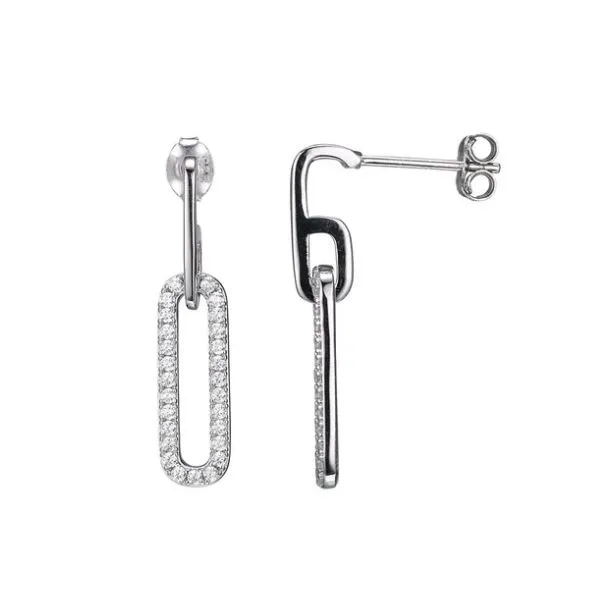 Sterling Silver Dangle Earrings with CZ's Ballard & Ballard Fountain Valley, CA