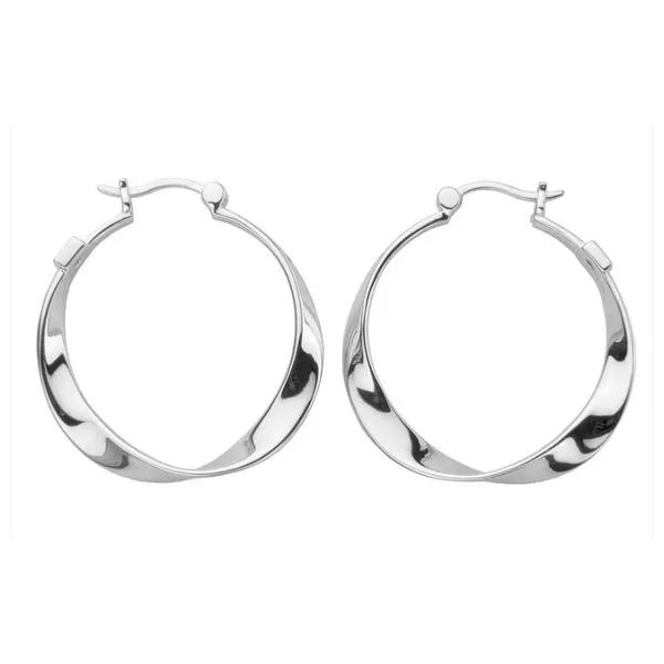 Sterling Silver Wavy Hoop Earrings Ballard & Ballard Fountain Valley, CA